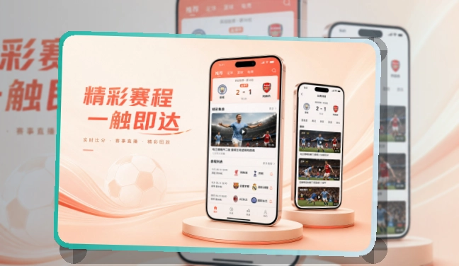 圆环亮点区 · 手机赛事中心 · 下载后路径更直接界面展示